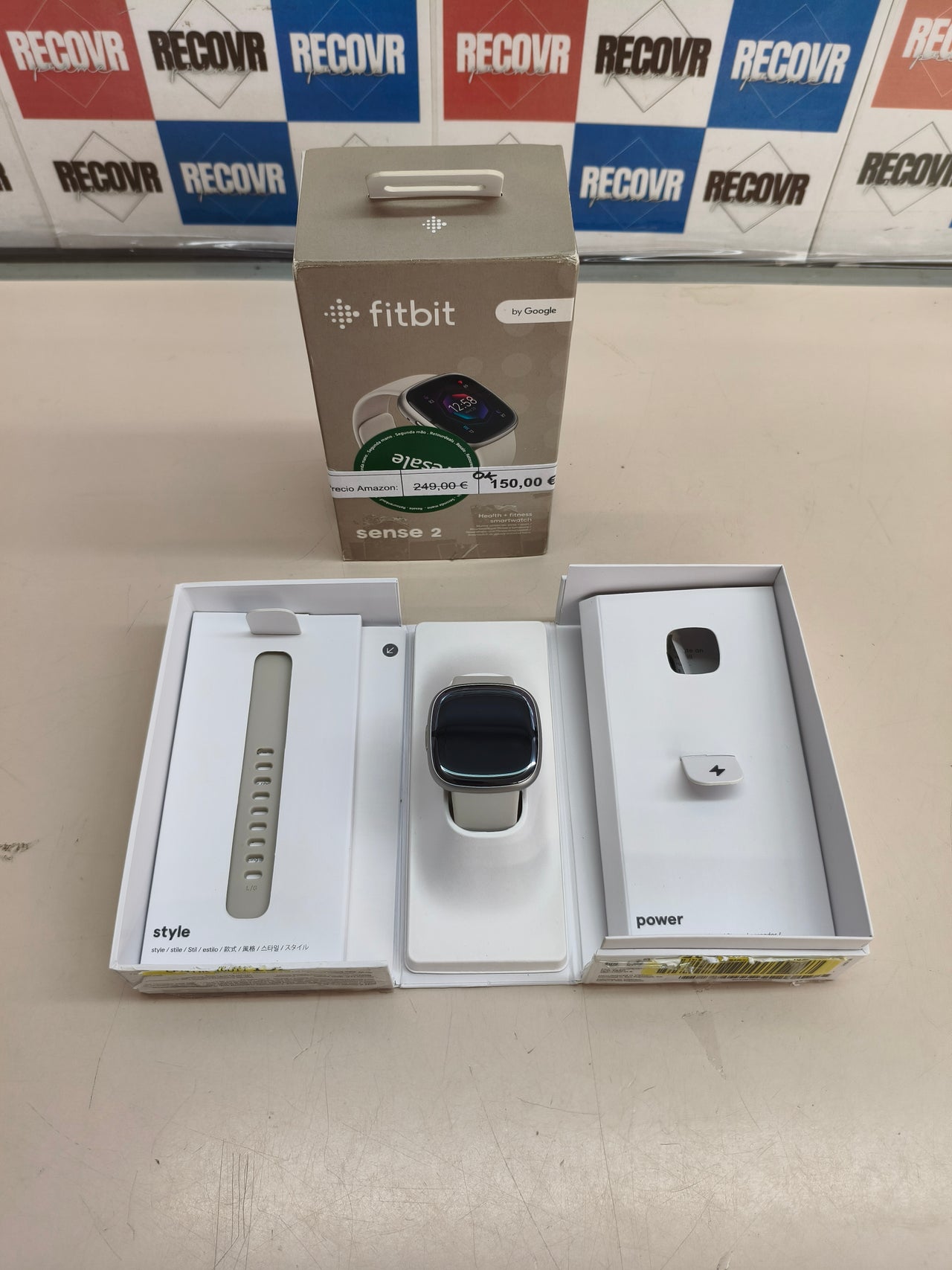 Fitbit Sense 2, smartwatch, blanco Lunar/Platinum, talla única