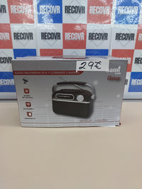 Radio FM Vintage Negra Recargable Antena Inalámbrico USB/Micro SD 1200mAh RS-11842