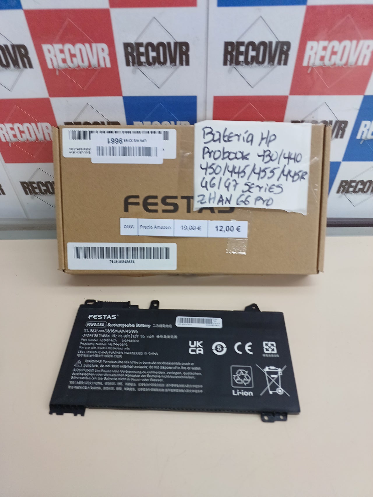 Batería portátil compatible HP ProBook 45 Wh - FESTAS