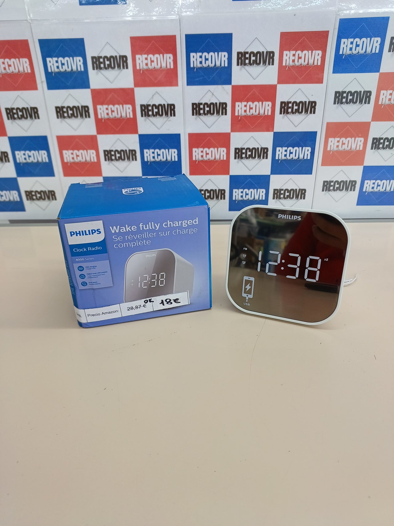 Despertador/Radio Digital Philips, Pantalla de Espejo