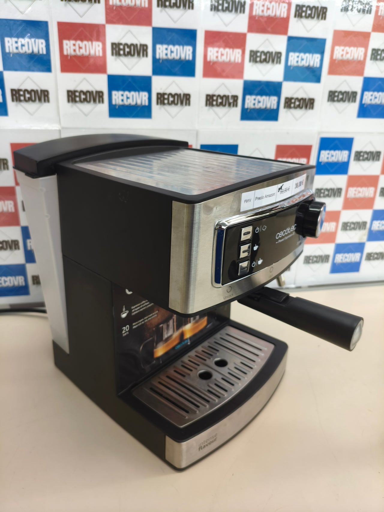 Cecotec Power Espresso 20 cafetera express manual 20 bares y depósito de 1,6 L