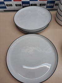 Vajilla porcelana 17 piezas blanco negro