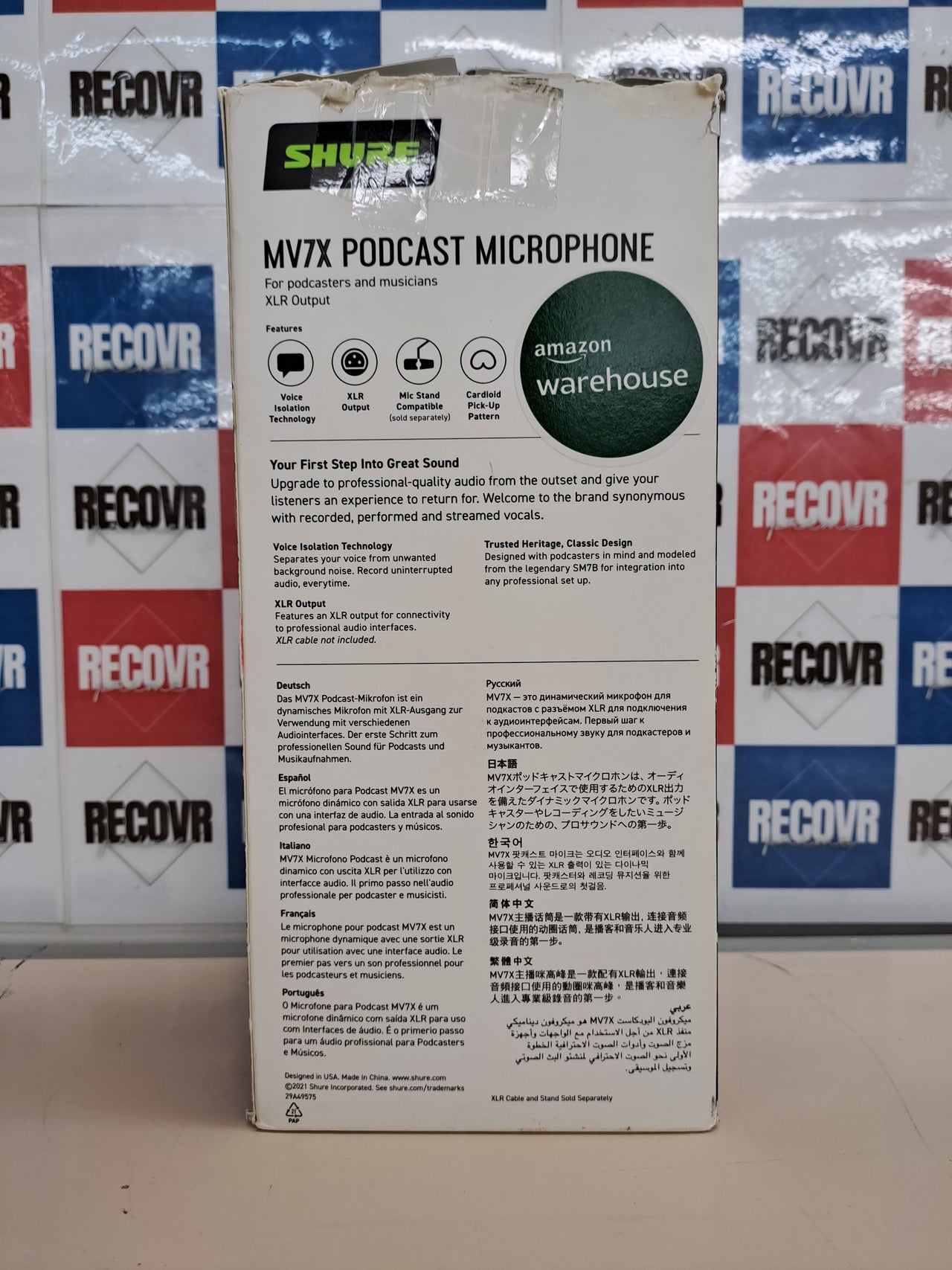 Micrófono dinámico XLR podcast vocal Shure MV7X