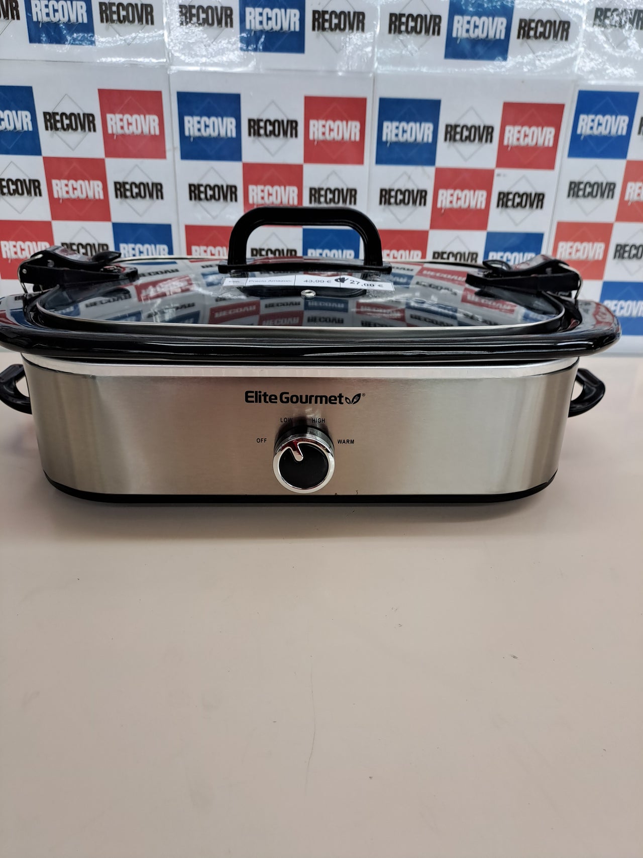 Olla cocción lenta 3,3 L acero inoxidable – Elite Gourmet