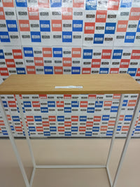 Mesa consola acero madera 60x18cm blanca Yamazaki