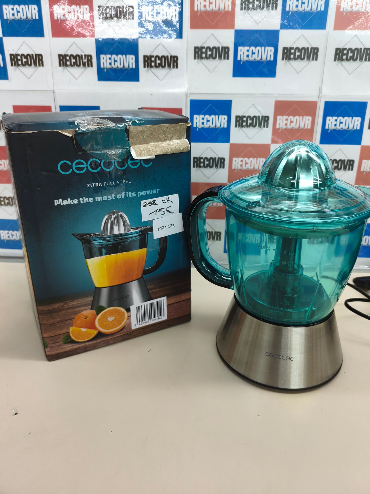 Exprimidor de cítricos 60 W con 2 conos