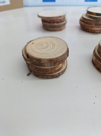 Rodajas madera natural 6–7 cm manualidades 50 pcs