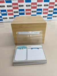 Caja de madera para recetas con 50 tarjetas en blanco