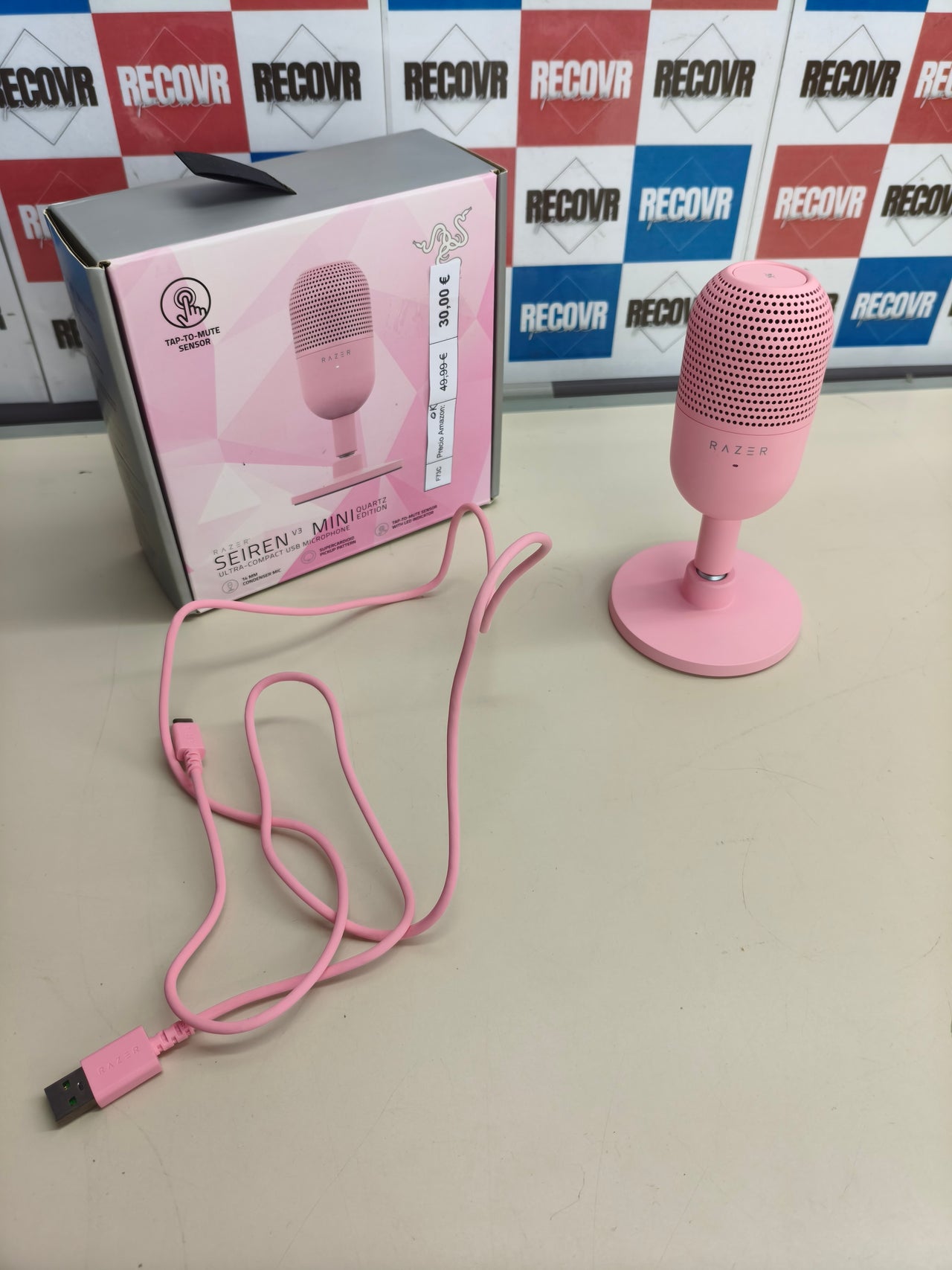 Micrófono USB Razer Seiren V3 Mini Quartz ultracompacto con sensor