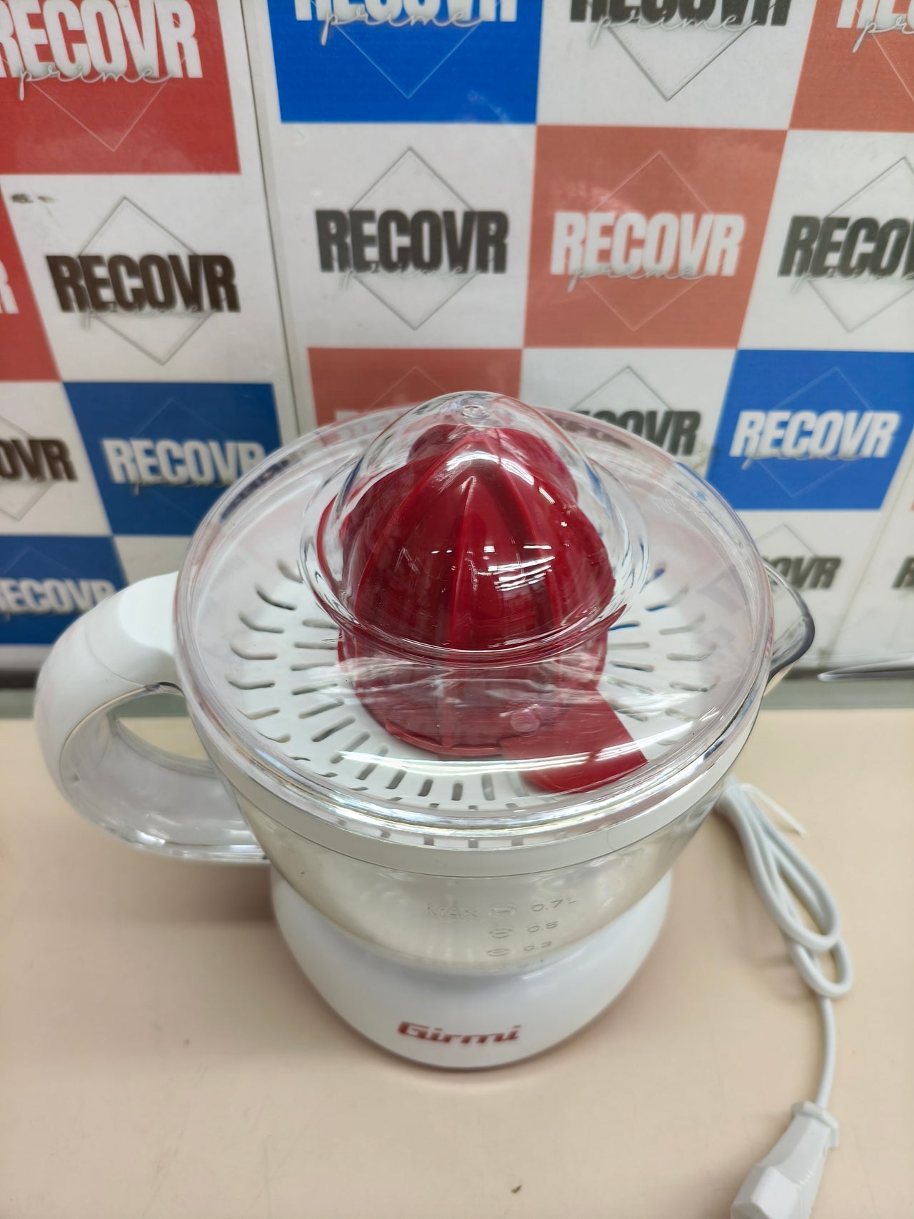 Girmi Sr02 Prensa De Cítricos Eléctricos 0,7 L 25 W Rojo, Blanco