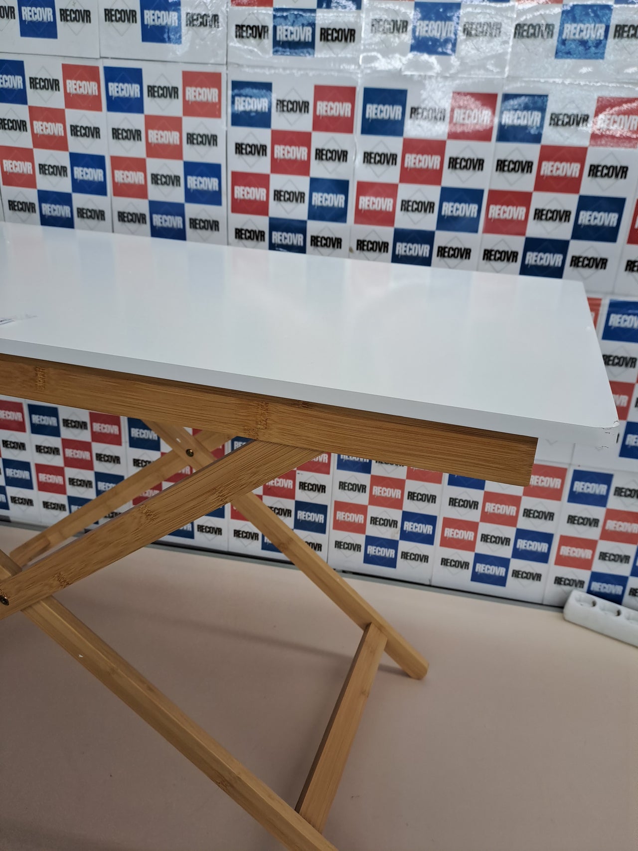 Mesa plegable ajustable bambú MDF 70x105 Relaxdays