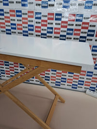 Mesa plegable ajustable bambú MDF 70x105 Relaxdays