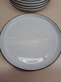 Vajilla porcelana 17 piezas blanco negro