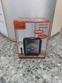 Altavoz Karaoke con Micrófono input, 40W, 18000W PMPO, 3000mAh, 7.4V, 8