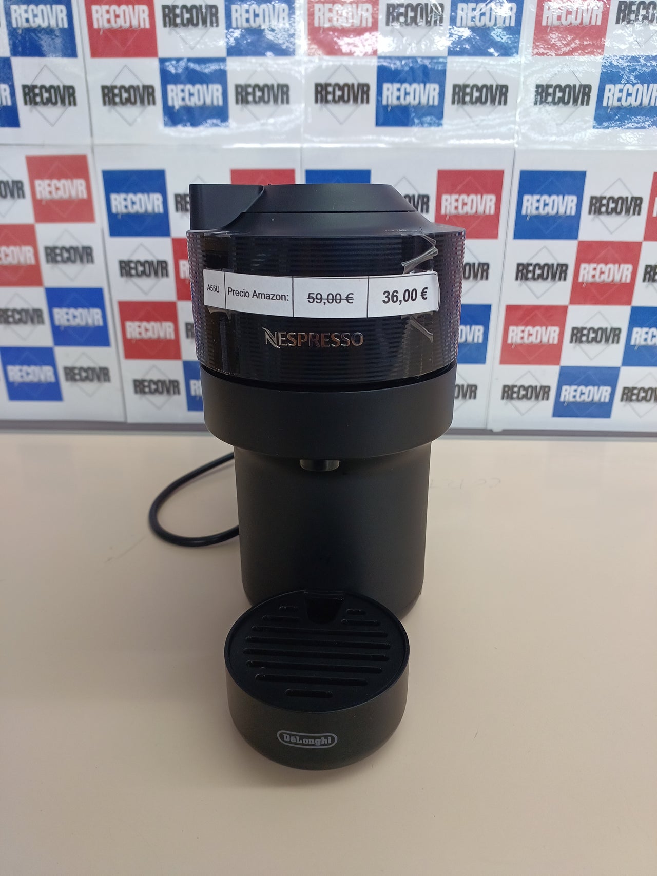 Cafetera 1260W Nespresso Vertuo Pop ENV90.B  Negra Centrifusión