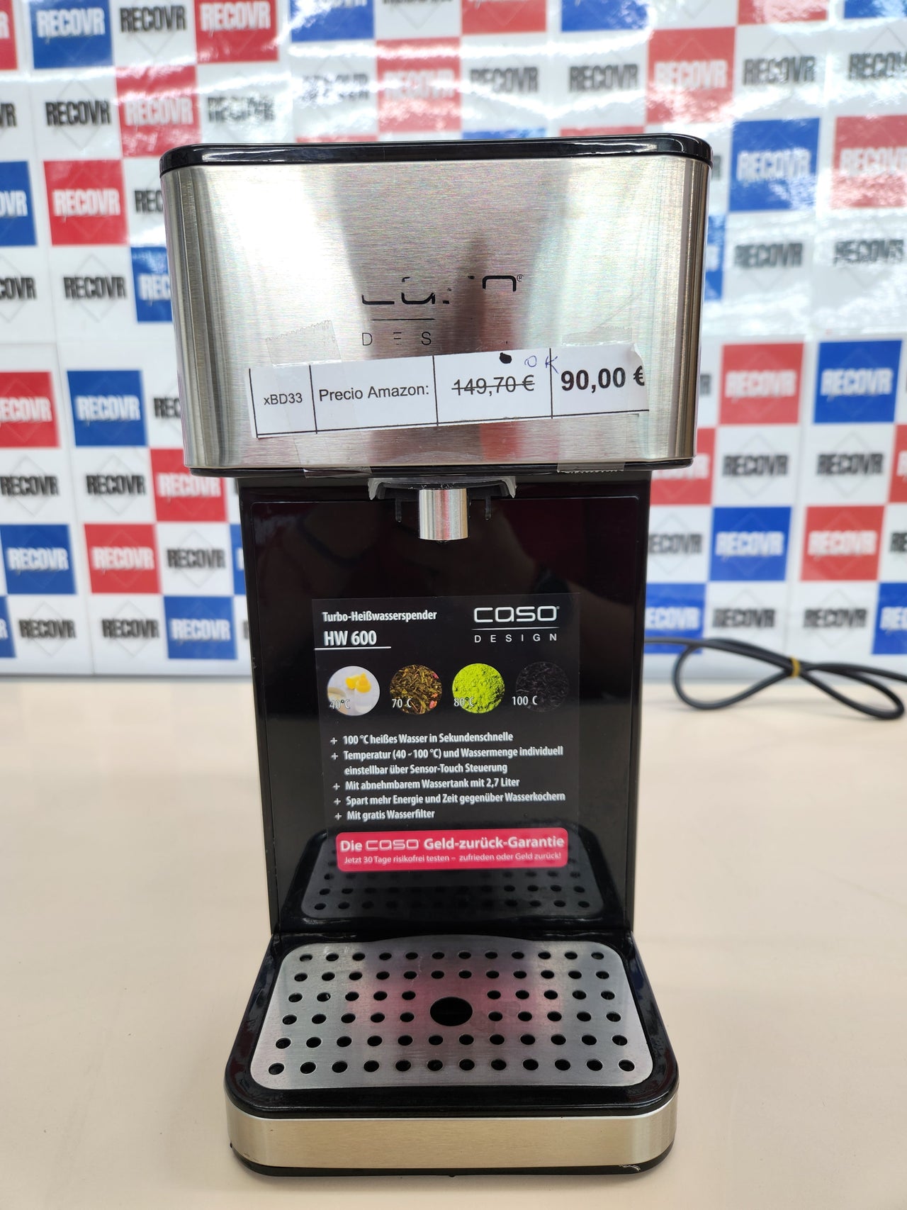 Hervidor Eléctrico CASO HW 600 2,7L Temperatura Ajustable