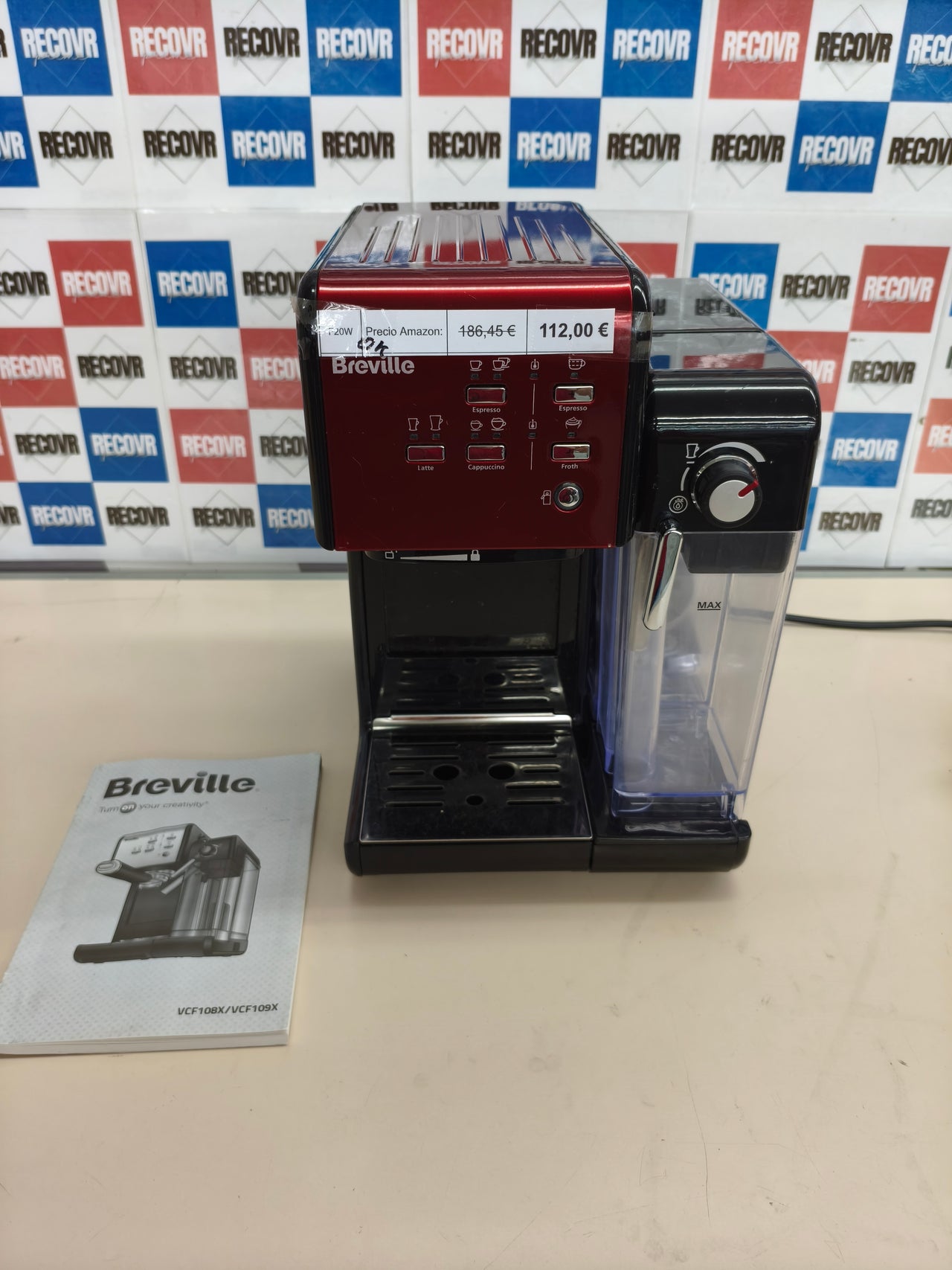 Cafetera espresso Breville Prima Latte II VCF109X roja