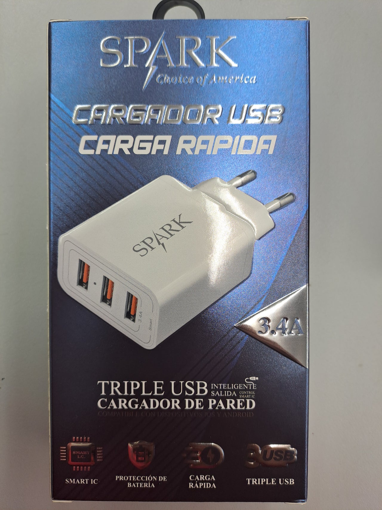 Cargador Spark 3.4a Carga Rápida S-114WC