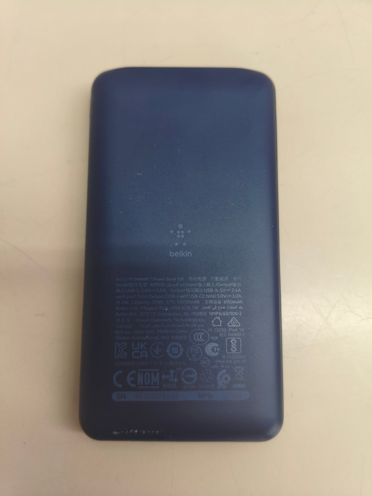 Power bank Belkin de 10.000 mAh, 15 W,