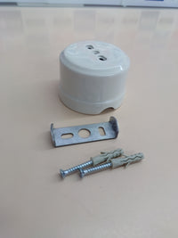 Toma de Corriente de Porcelana para Cable Textil, Acabado Brillante, Color Blanco Klartext BELLE EPOQUE