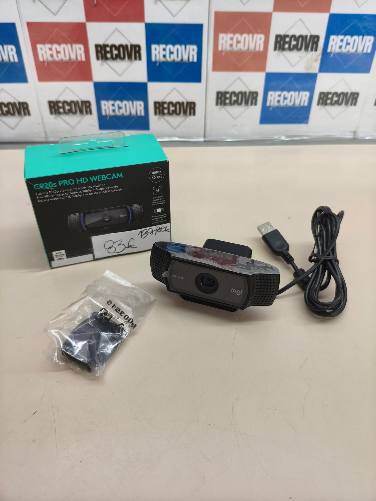 Webcam Logitech C920S HD PRO Negro