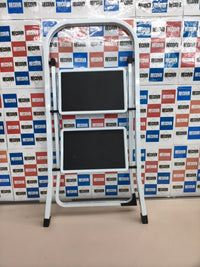 Escalera de tijera SONGMICS 2 peldaños plegable blanca carga 150 kg