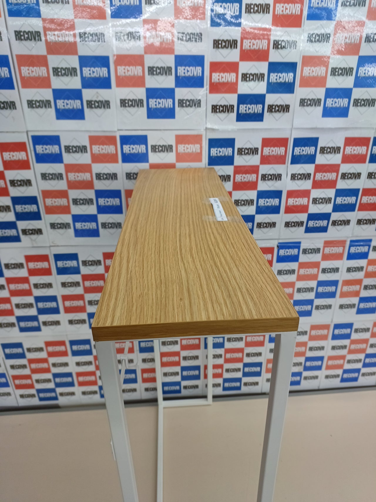 Mesa consola acero madera 60x18cm blanca Yamazaki