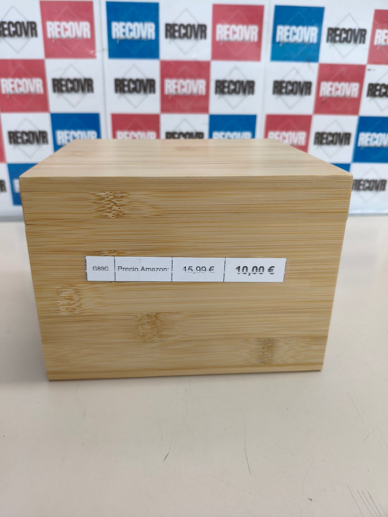 Caja de madera para recetas con 50 tarjetas en blanco