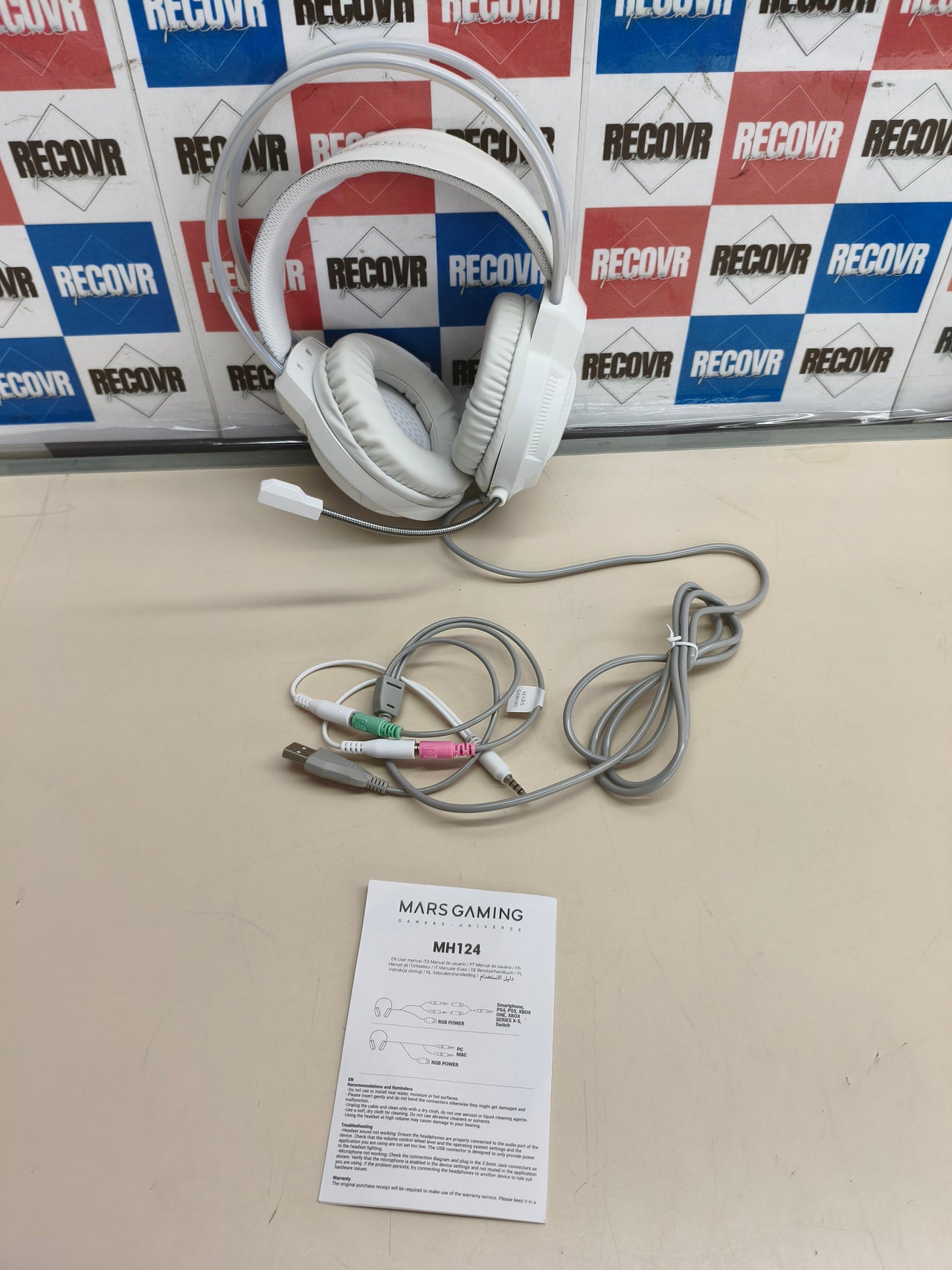 Auriculares Mars Gaming MH124 Blancos