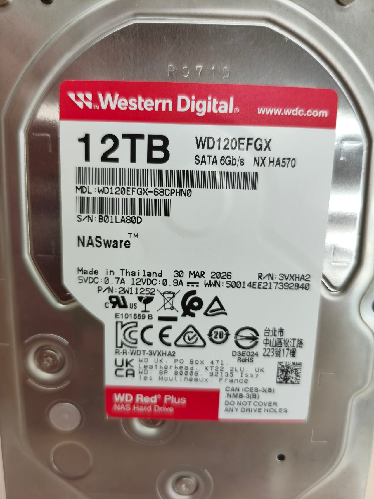 Disco duro WD Red Plus 12 TB NAS 3,5"