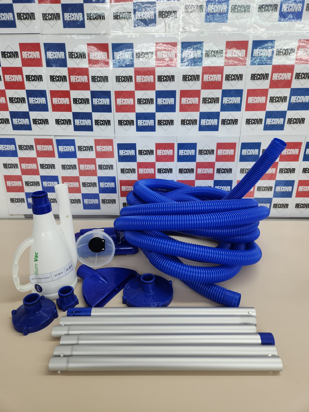 Limpiafondos de Aspiración Manual para Piscinas Pequeñas y Medianas, Kit Completo Gre AR20637Z “Medium Vac”