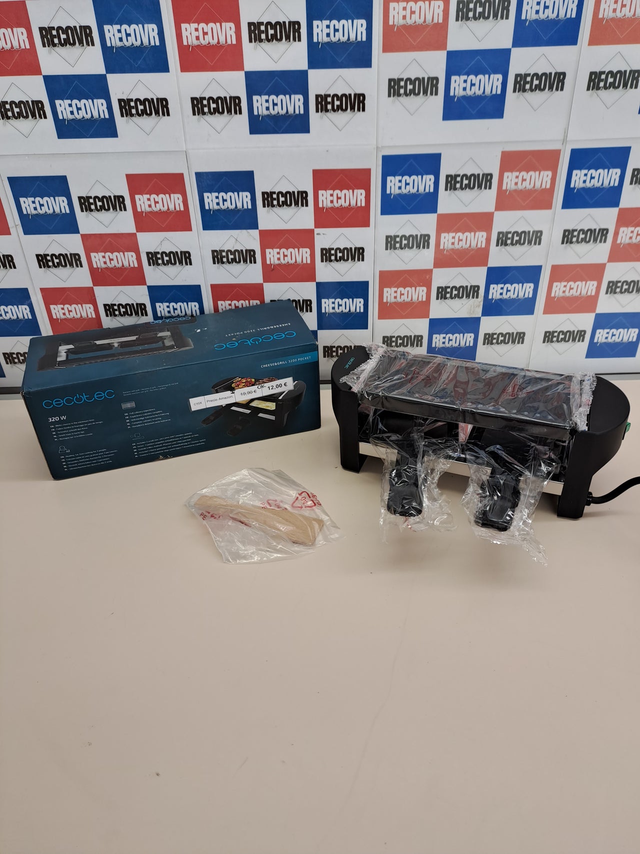 Raclette 2 personas 320W acero inox Cheese&Grill Cecotec