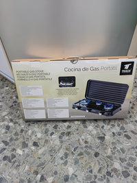 Cocina de Gas portátil, 3 quemadores, de 75,5mm y 45,8mm, potencia máxima 5,4kW, Gas butano y propano Thulos