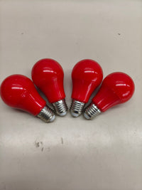 Pack de 4 bombillas LED E27 de colores para decoración y fiestas.