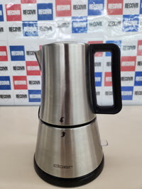 Cafetera espresso eléctrica, 3-6 tazas, un filtro de acero inoxidable, Apagado automático, Indicador de nivel de agua, Interruptor encendido / apagado, 365 vatios, acero inoxidable Cloer 5928