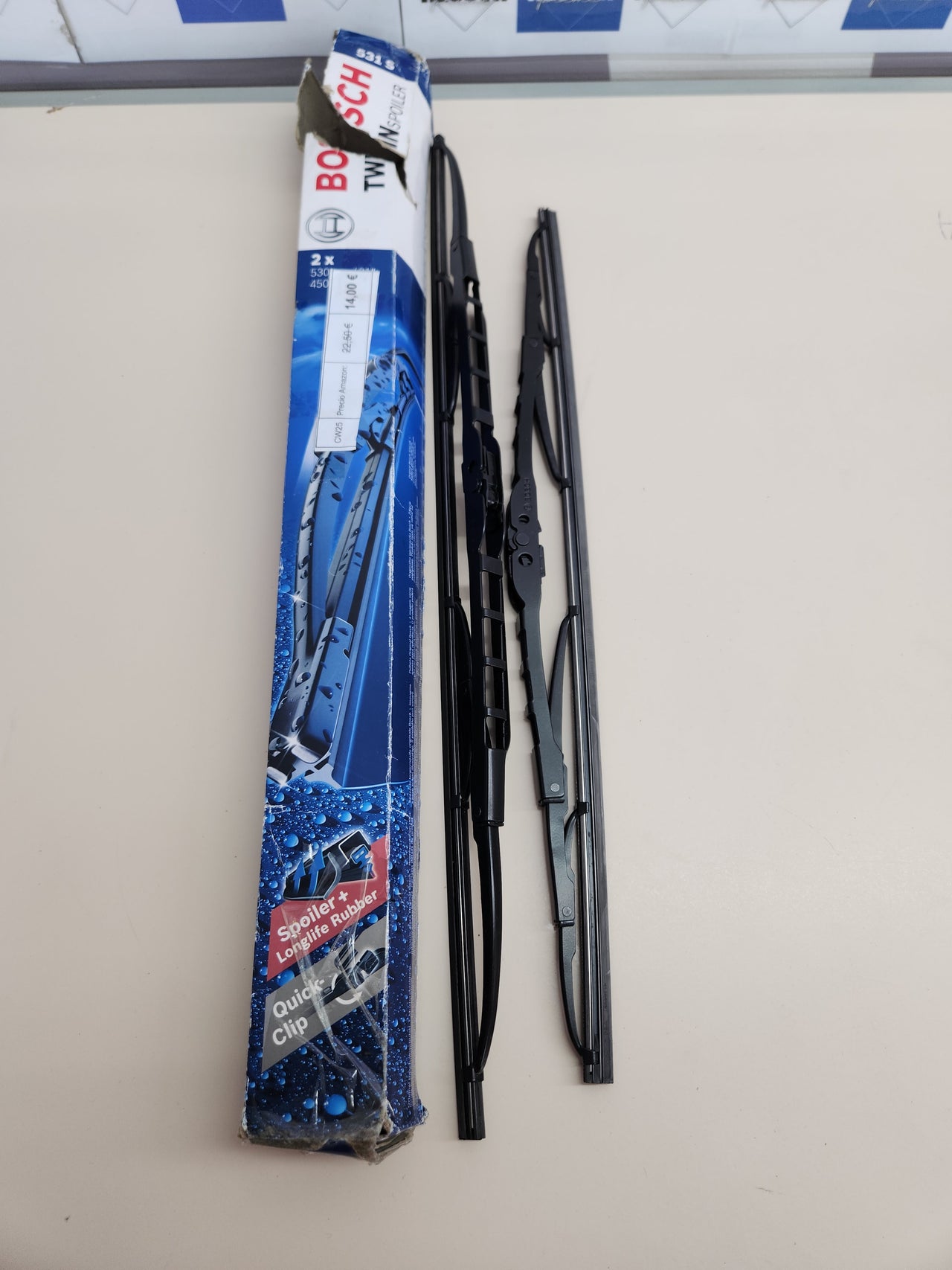 Escobillas Limpiaparabrisas Bosch Twin Spoiler 531S – Juego Frontal (530mm/450mm)