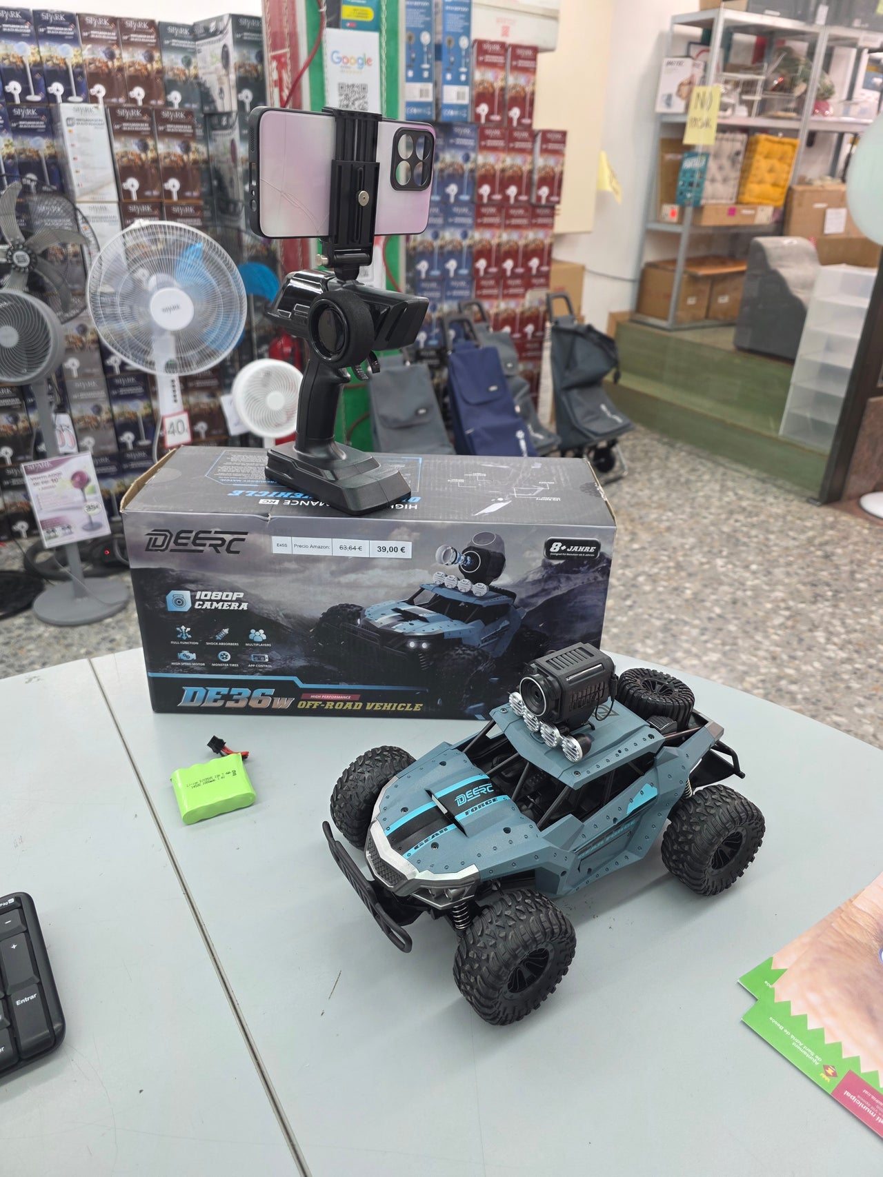 Coche teledirigido RC cámara 1080P doble batería