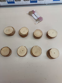 Rodajas madera natural 6–7 cm manualidades 50 pcs