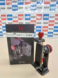 ULANZI ST-14 - Soporte de trípode para teléfono Celular, Adaptador de Aluminio con Zapata fría, Abrazadera de Soporte de teléfono Celular de 360° para iPhone 13 12 11 MAX Pro iPhone X XR XS 6 7 Plus