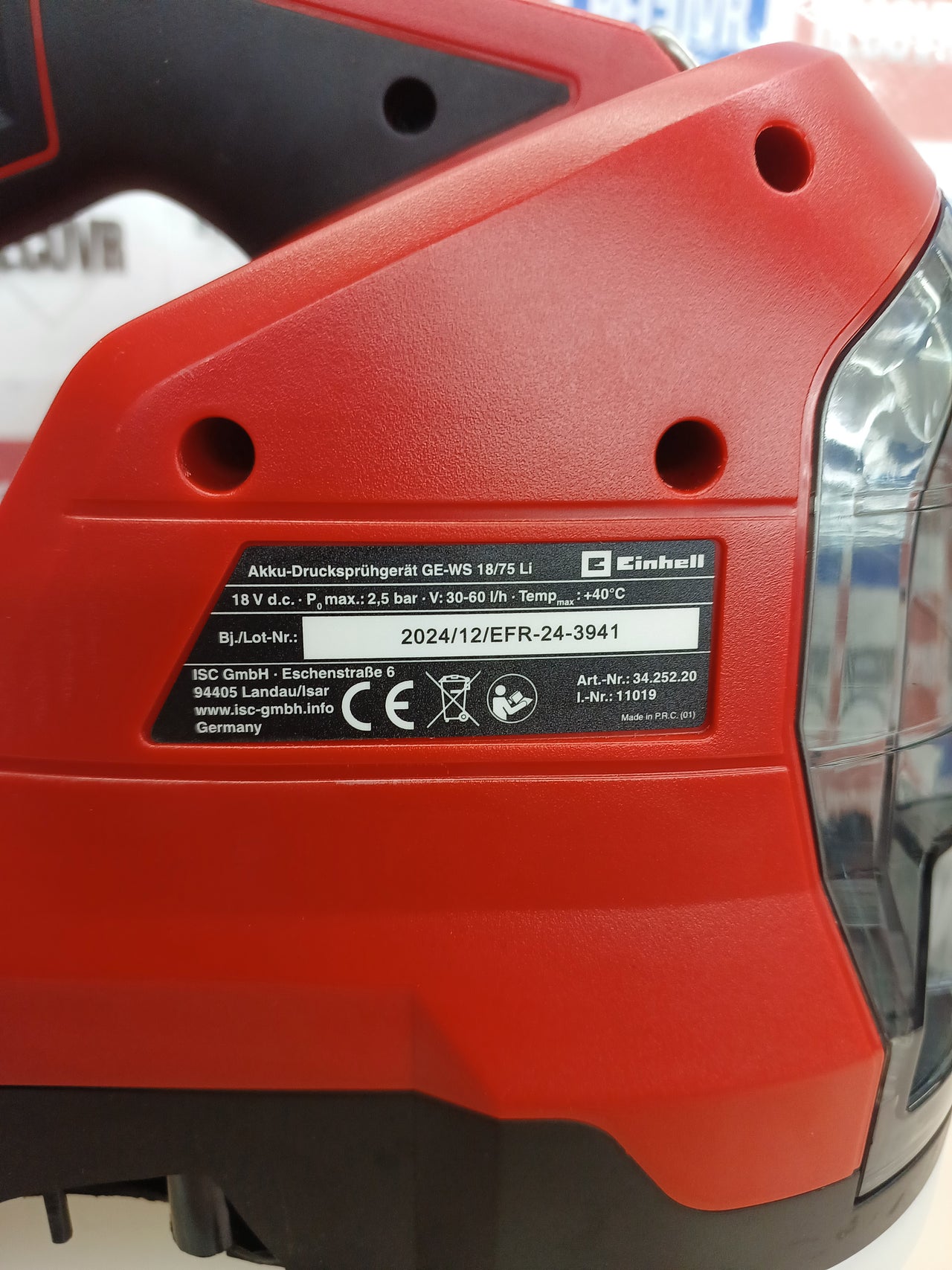 Pulverizador Inalámbrico Einhell GE-WS 18/75