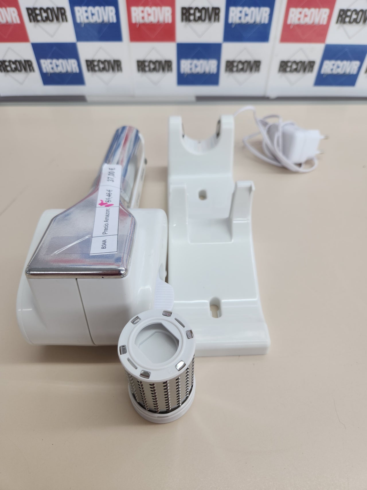 Rallador Queso 1500 mAh, inalámbrico, 2 Rodillos de Acero Inoxidable incluidos, 1 kg de Queso con Recambio, Rallador para Muchos Ingredientes,  Blanco Ariete Gratì Metal 44,