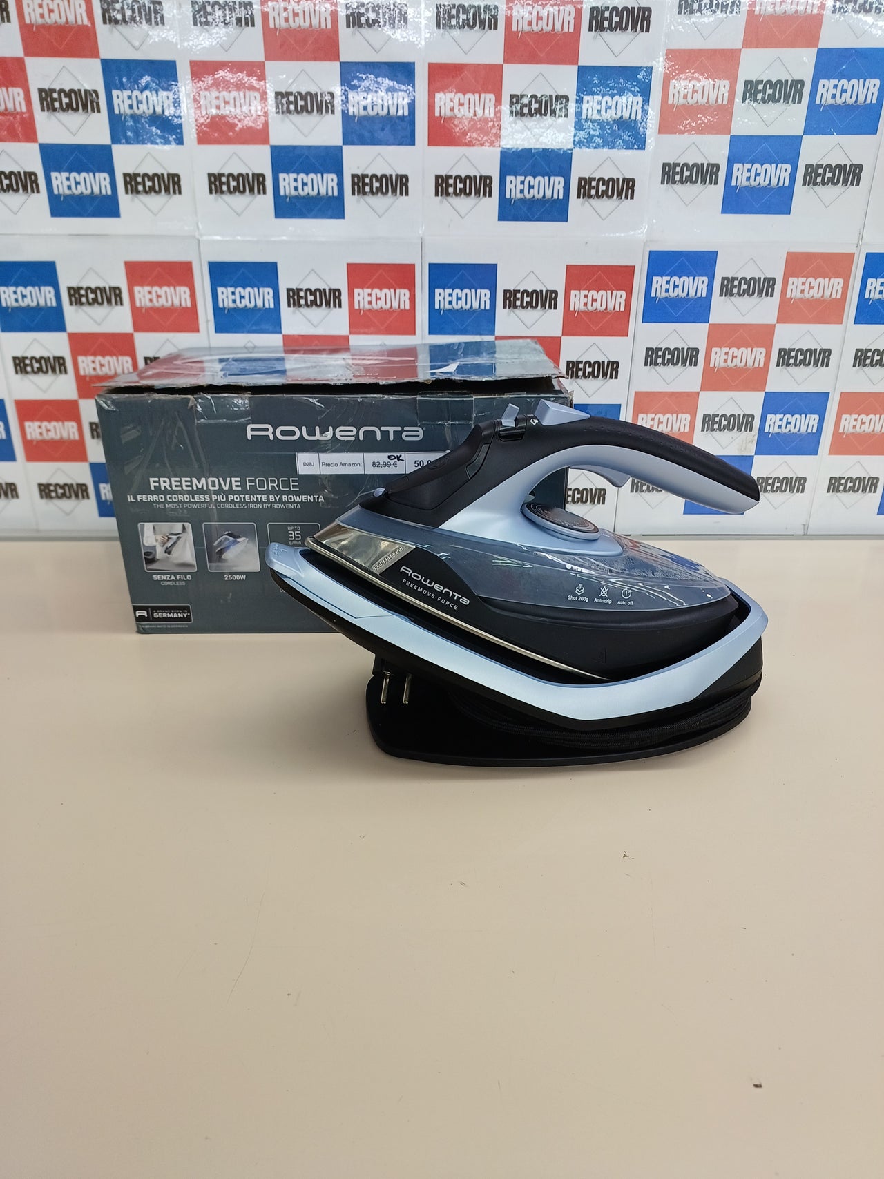 Plancha Vapor sin cable Freemove Force Rowenta