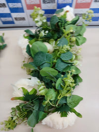 Guirnalda eucalipto artificial 26,2 ft con rosas - SOMYTING