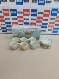 Tazas Espresso con Platillo Tognana Iris Agua