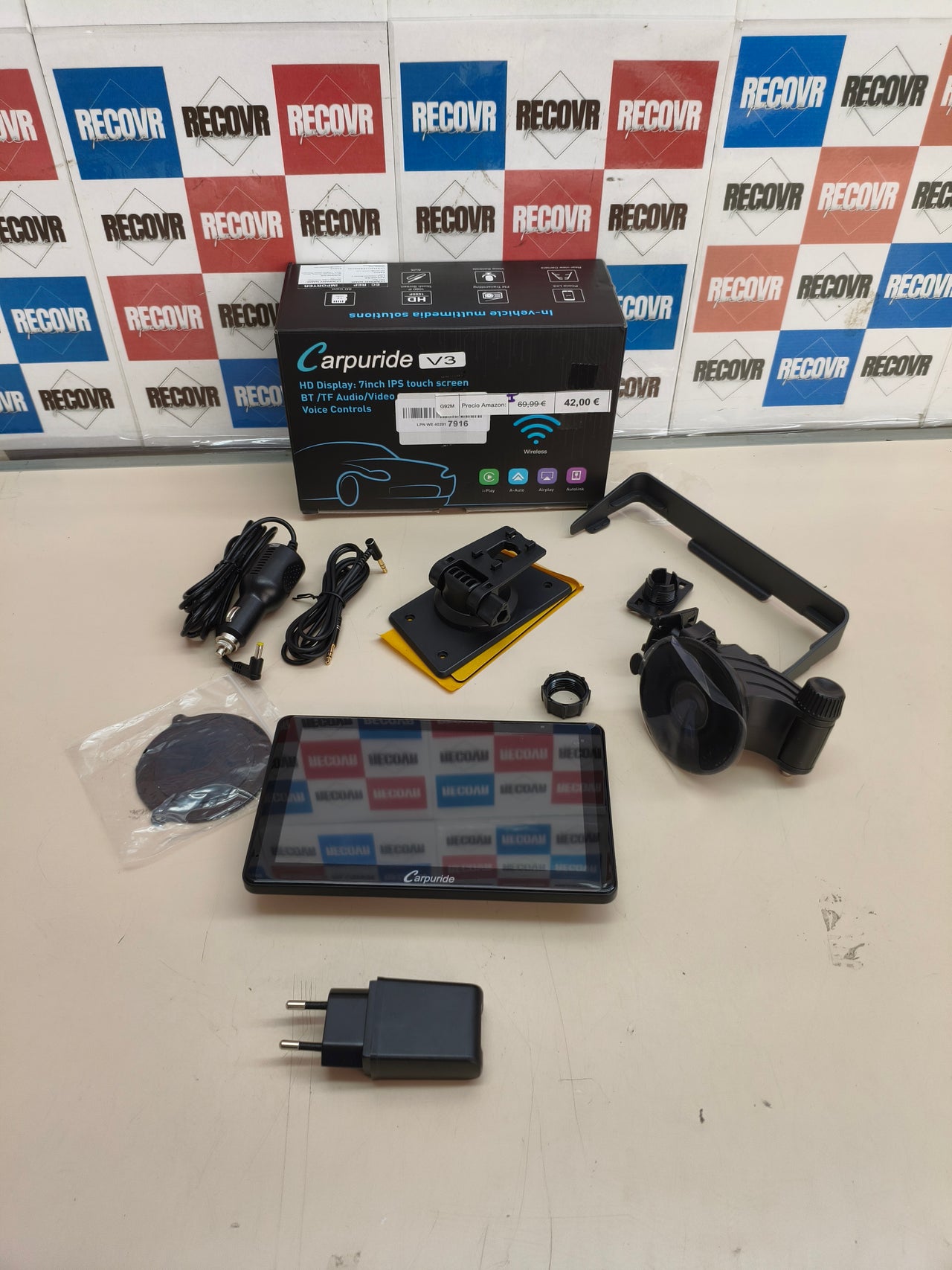 Carpuride, pantalla 7", CarPlay/Android Auto, BT 5.0