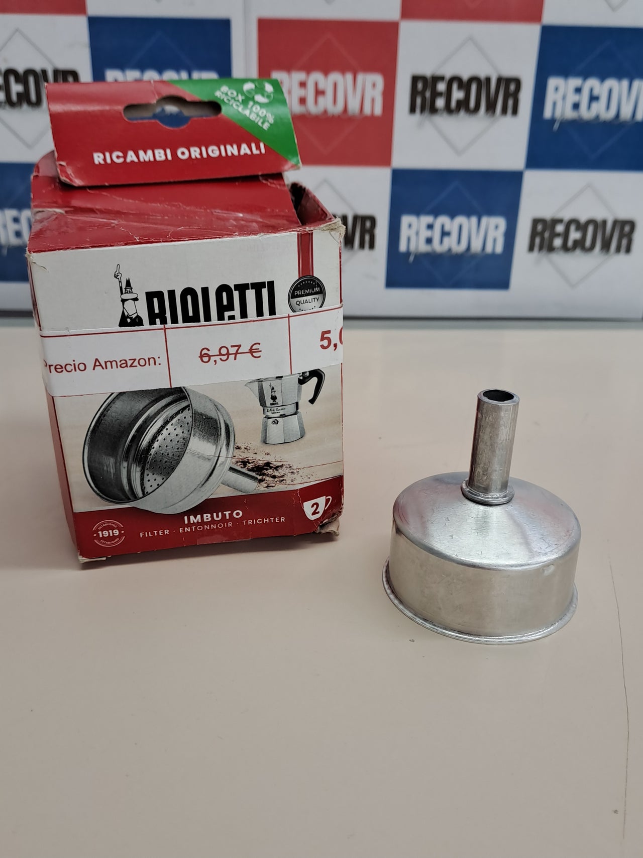 Filtro repuesto Moka 2 tazas compatible Bialetti Ricambi