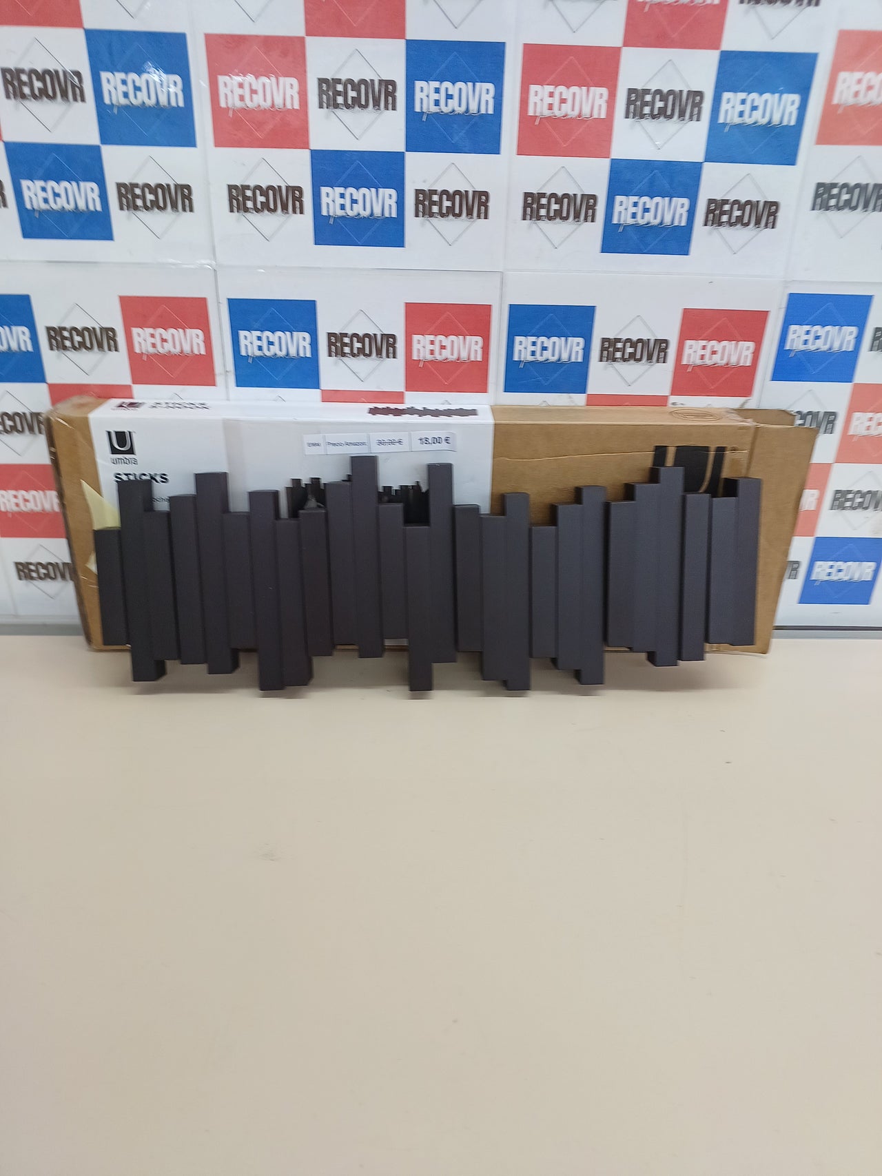 Perchero pared 5 ganchos móviles Umbra Espresso