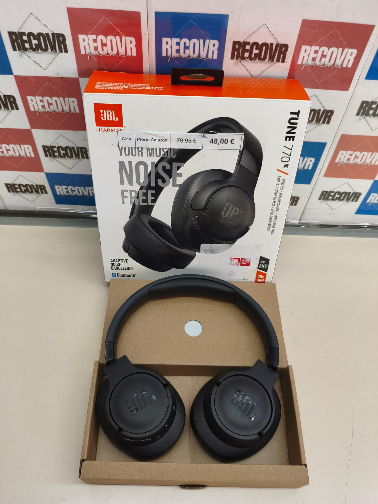 JBL Tune 770NC, auriculares Bluetooth, ANC, 70 h, negros