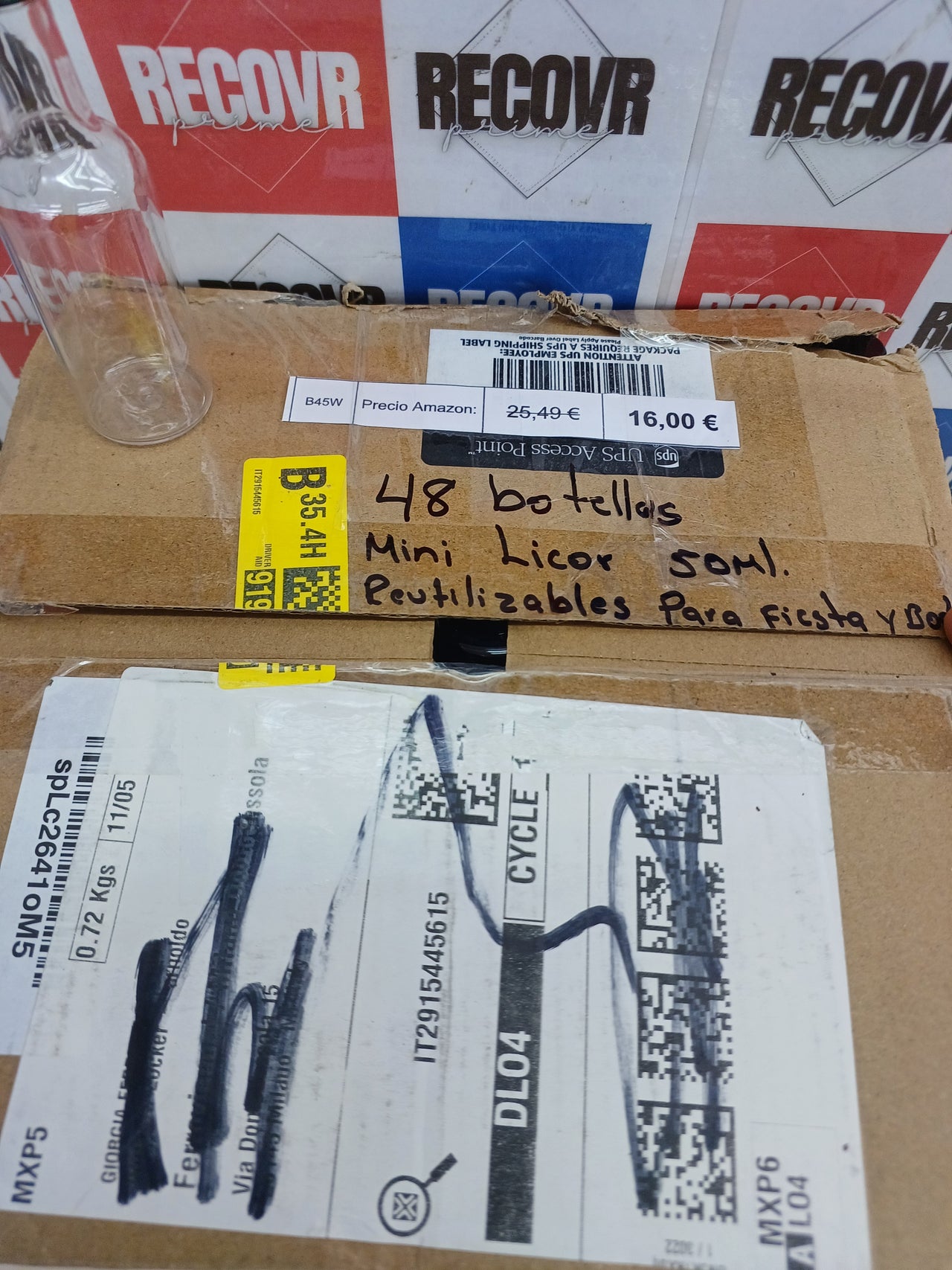 Mini botellas plástico 50 ml pack 48 con tapas - Belle Vous