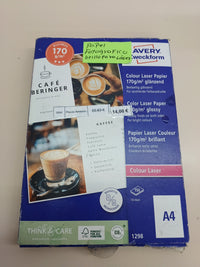 Papel fotográfico 150 hojas brillo para láser 170 gr